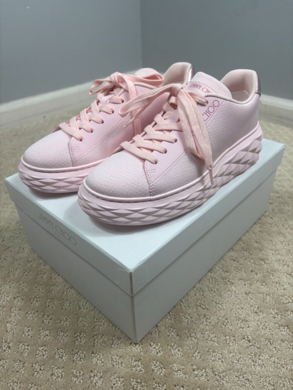 Jimmy Choo | Diamond Light Maxi Sneaker in Powder Pink